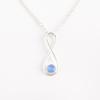 Dark Blue Cat's Eye Gemstone 925 Sterling Silver Jewelry Handmade Pendant 1.66" PP-20-41