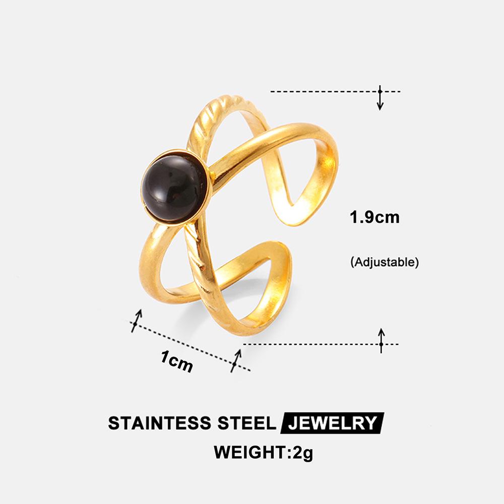 Titanium Steel Geometric Open Ring - Minimalist, Non-Fading Nordic Style for Women