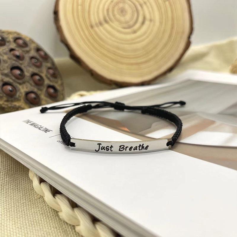 

Регулируемый кожаный шнур JustBreathe и браслет из нержавеющей стали — новый модный креативный дизайн