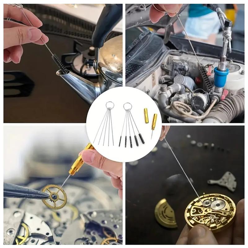 Carburetor Jet Cleaning Tool Set Professional Grade Metal Needles Nylon Brushes Reamer for Auto Repair Shops