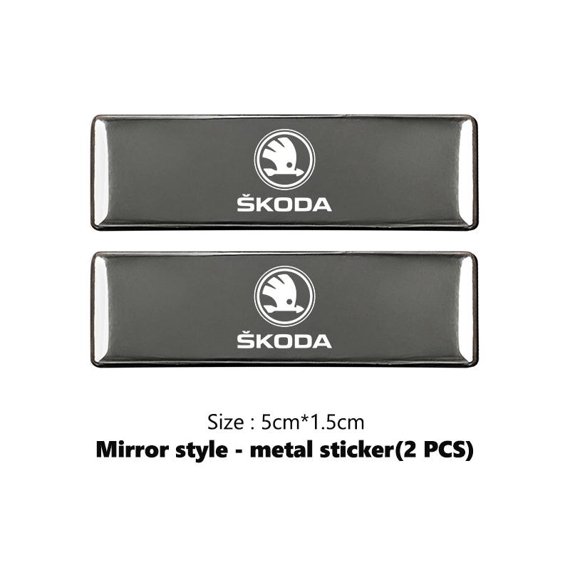 Car Decals Accessories Aluminum Alloy Emblem Auto Body Stickers Decoration For Skoda VRS Octavia 1 2 3 A7 A5 Fabia Rapid Superb