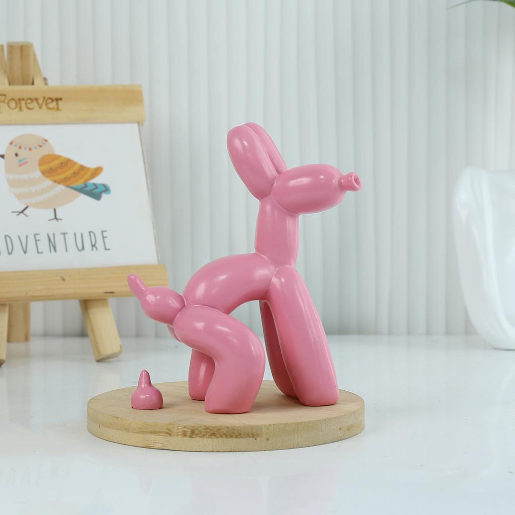 Resin Balloon Poop Dog Sculpture Decoration Creative Living Room Bedroom Wine Cabinet Cartoon Animal Simple Modern Decorative So