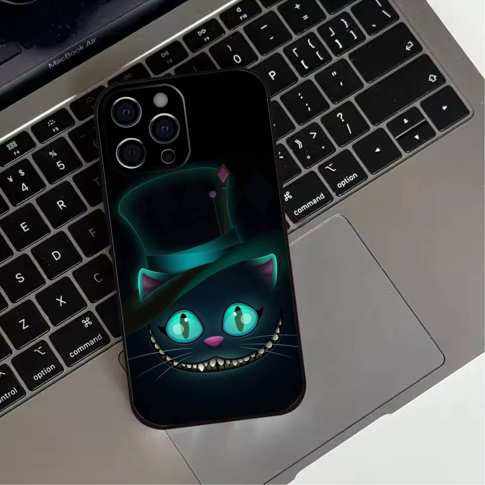 Cool C-Cheshire C-Cat    Phone Case For iPhone 17,16,15,14,13,12,11 Plus,Pro Max,Soft Silicone Black Cover