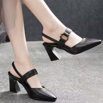 Fashion Shoes for Women Spring and Autumn Women's Pumps New Style Solid Color Pointed Toe One Word Buckle Zapatos De Mujer