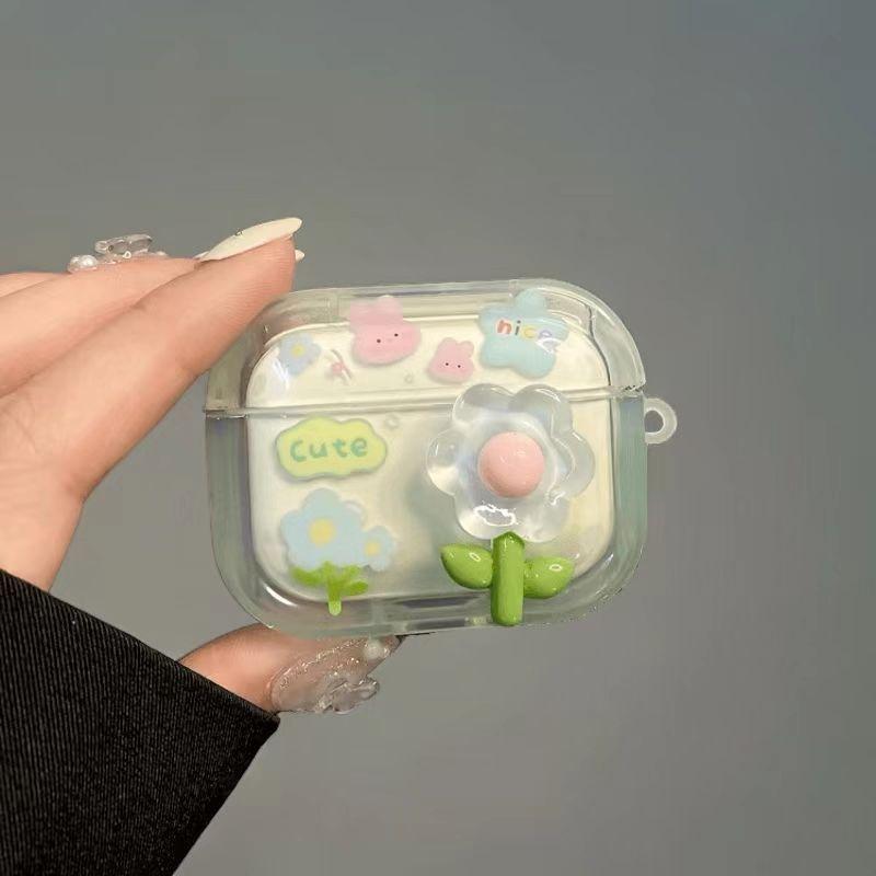 

Lp25 Earphone Case Transparent Simple Lenovo Lp40pro Drop-Resistant Separates Noise Reduction Bluetooth Lp2pro Protective Case Ea110 Flexible Glue Lenovo LP40 Xiaoqing new flowers [single shell]]