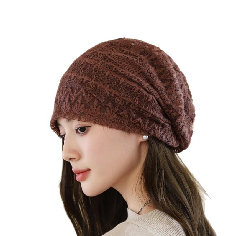 Korean Style Women's Beanie: Fashionable Spring/Autumn Pullover, Casual Versatile Sleep Cap for a Slim Look