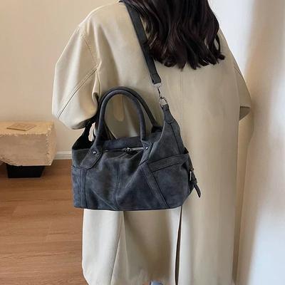 Ladies' Solid Zipper PU Casual Classic Bags  High Capacity  High Quality  Light Luxury  New Fashion