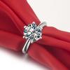 Solid 18K White Gold AU750 2CT Brilliant Round Moissanite Engagement Ring Women Best Anniversary Statement Jewelry Gift