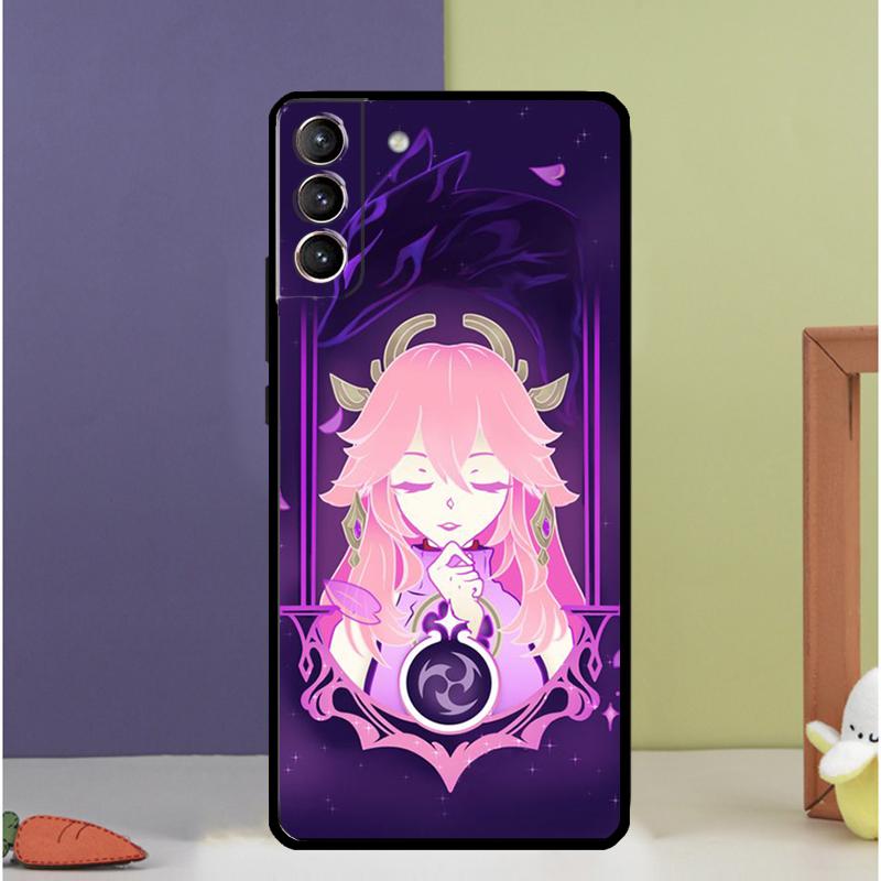 Genshin Impact Yae Miko Phone Case For Samsung Galaxy S23 S21 FE S22 Ultra Note 20 10 S8 S9 S10 Plus S10e S20 FE Cover