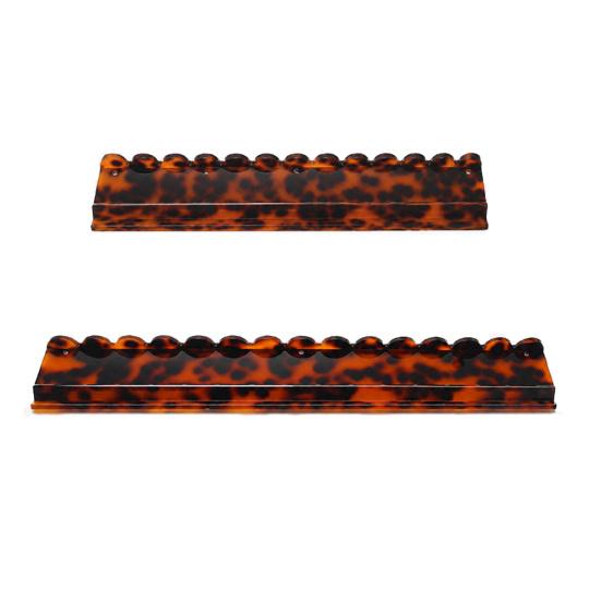 1/4Pcs Mahjong Rack with Detachable Magnetic Pusher Scalloped Acrylic Mah Jongg Tile Holder