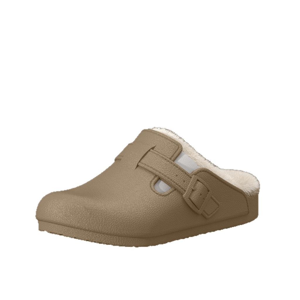 EVA Wasserdichte Birkenstock Hausschuhe für Damen und Herren, Herbst und Winter Outdoor Dicke Sohle Rutschfest Fleecefutter Warm Zuhause Geschlossene Zehen Baumwolle