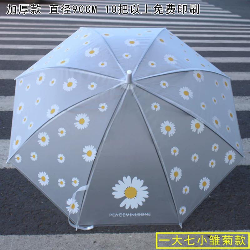 Transparenter Regenschirm, Verdickt und Groß, Automatisch, Transparent, Weiß, Trendig, Unisex, Langer Gerader Griff, Staffelei zum Malen
