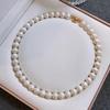 Magnetic Buckle High-end Imitation Pearl Necklace Women's Collarbone Chain Light Luxury Beaded Accessories Sweater Chain Neck Chain Jewelry