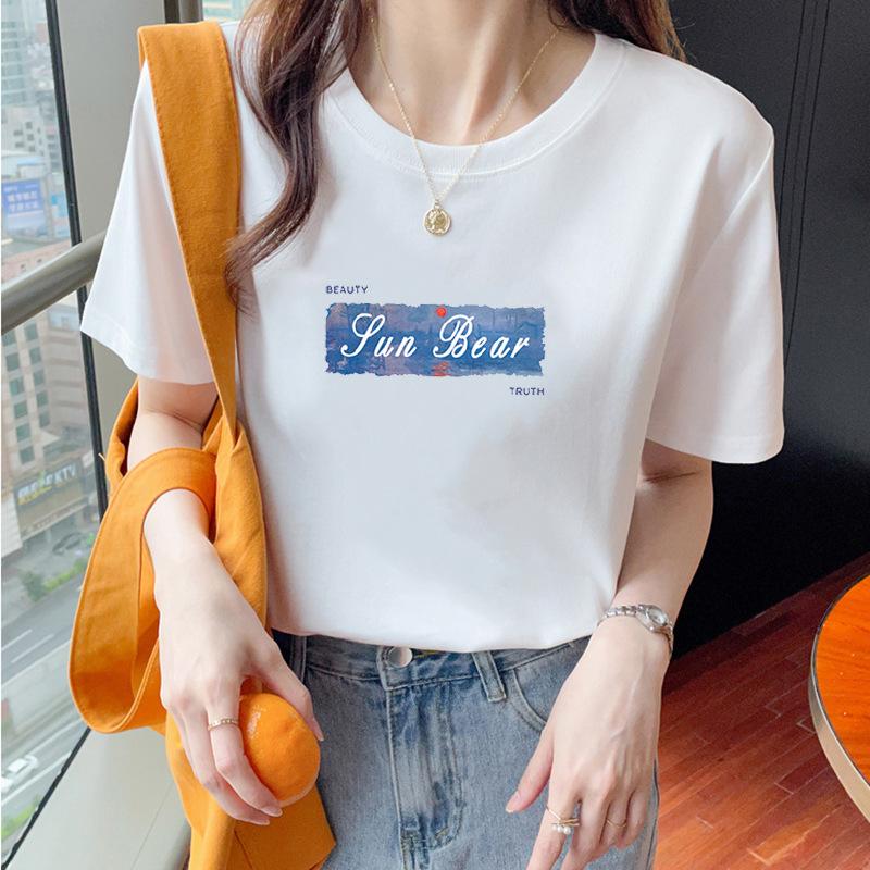 VEZFAA Damenmode Casual Sommer Frühling Kurzarm O-Ausschnitt Blusen & Hemden