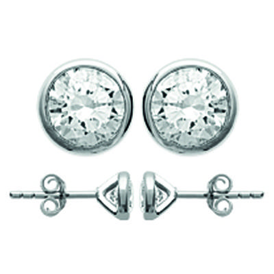 [L7891] - Silver Earrings 'Unique' Silver-white (rhodium-plated) - 5 Mm