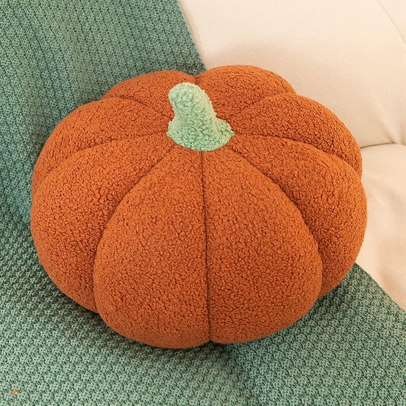 Cute Halloween Pumpkin Plush Throw Pillow Soft Velvet Pillow Cushion Decor