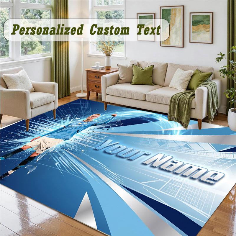 Crystal Velvet Square Rug Custom NameErling Haaland Pattern Non Slip Home Floor Decor Rug