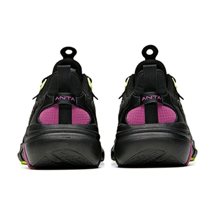 Anta Lightweight Shock Absorbing Low Top Running Shoes Men Sneakers Black Purple Green 912115510-4