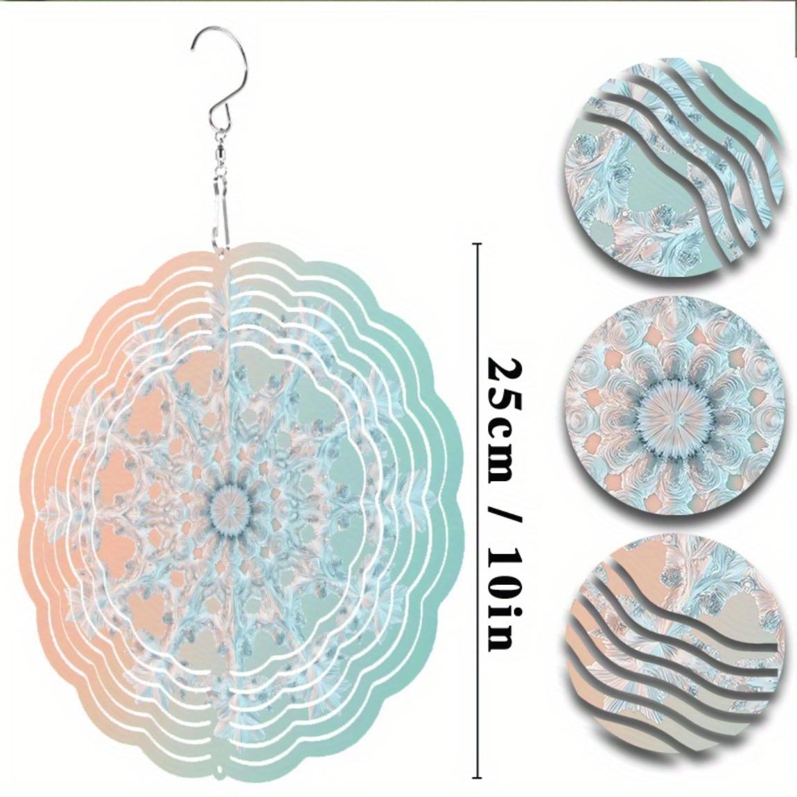 

10-дюймовый металлический ветряк-снежинка, вращающийся на 360 градусов, уличный садовый декор, подвесное украшение для двора, патио, всесезонный подарок 01A