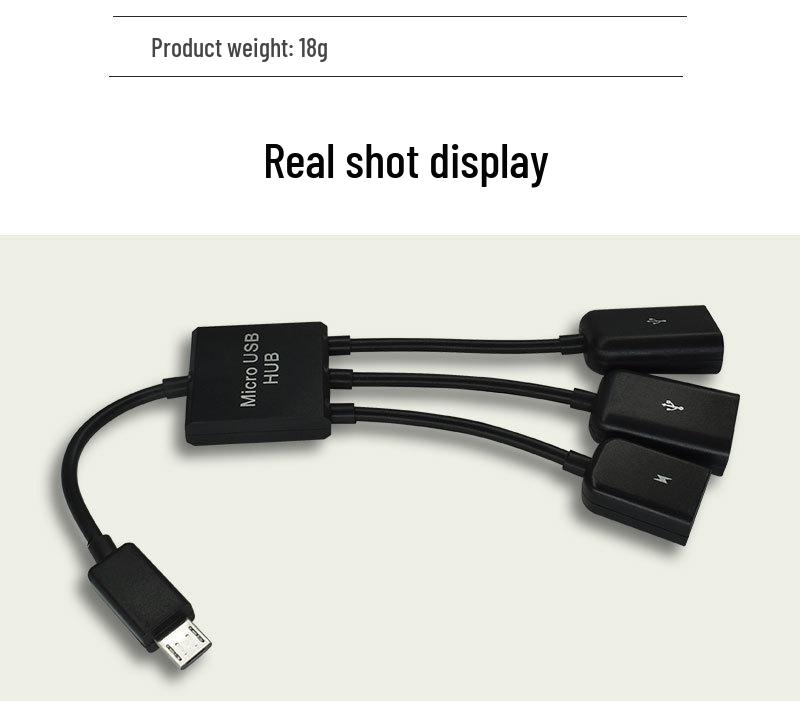 Multi-Functional Three-in-One OTG Adapter Cable for Android Micro USB: Connect Mouse & Keyboard with Power Supply
