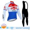 Men's Winter Thermal Fleece Cycling Jersey Sets Long Sleeve Bicycle Clothing MTB Bike Wear Tour De Italy 2025 Cycling Suit