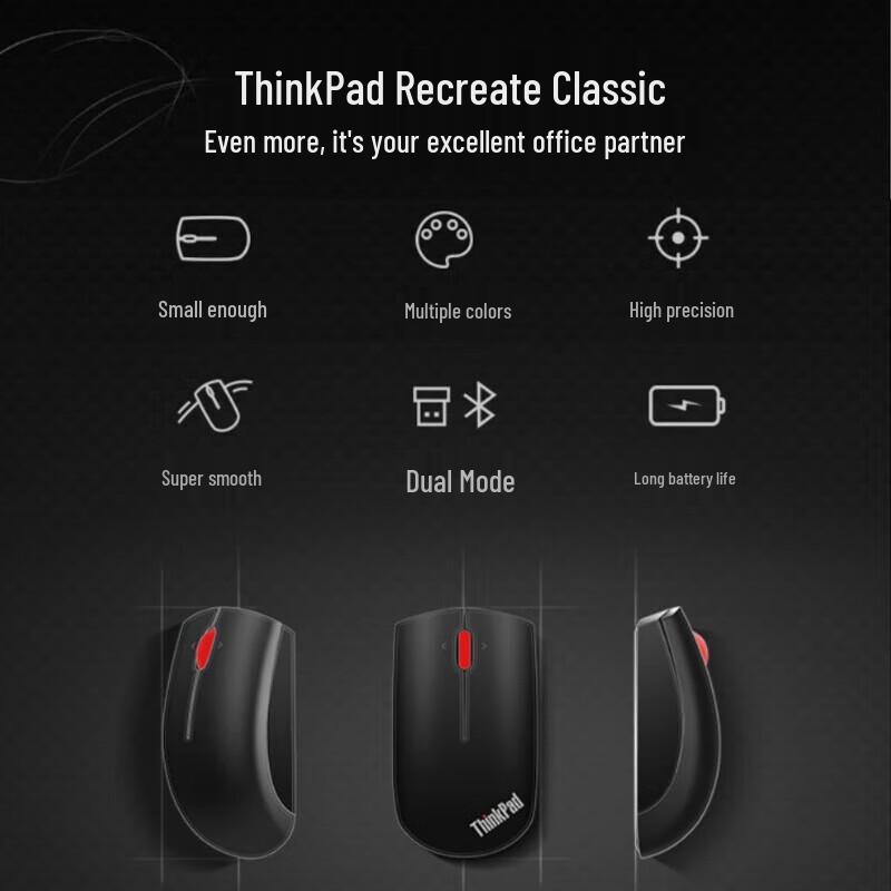 Lenovo ThinkPad Classic Red Dot Wireless Mouse