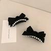 Korean Fashion Sweet Cute Bow Pearl Hair Claw Clip Elegant Hair Clip Claw Clamp for Girls Headwear Women Hair Style Accessories