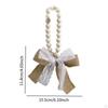 Wood Bead Pendant Home Decor Farmhouse Decorative with Linen Bow Hanging Ornament for Room