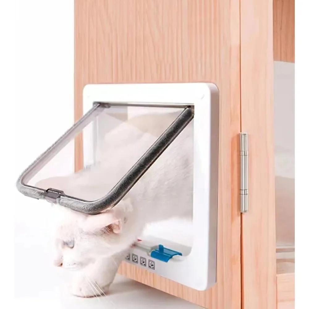 Dog Cat Kitten Flap Puppy Kitten Safety In&out Pet Door with 4 Way Security Lock Door Pet Doors Sliding Door Safety Pet Door