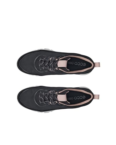 ECCO MULTI-VENT W Women's Genuine Leather Sneakers with GORE-TEX Waterproofing, 88028361241, Black/Black/Rose Dust, Size 24.0 cm, 3E