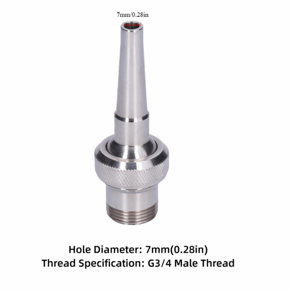 G3/4 Male Thread Fountain Nozzle Silver Multi Direction Fountain Spray Head Easy Installation 304 Stainless Steel