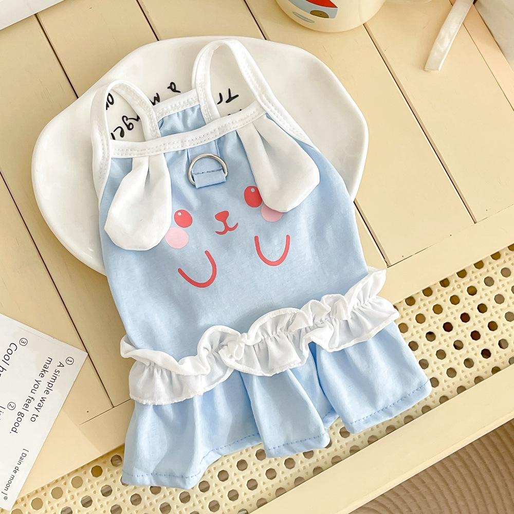 Pet Clothing, Korean Style Camisole Dress, Cat Leasable Dog Clothing, Spring and Summer Thin Vest, Abbit Skirt