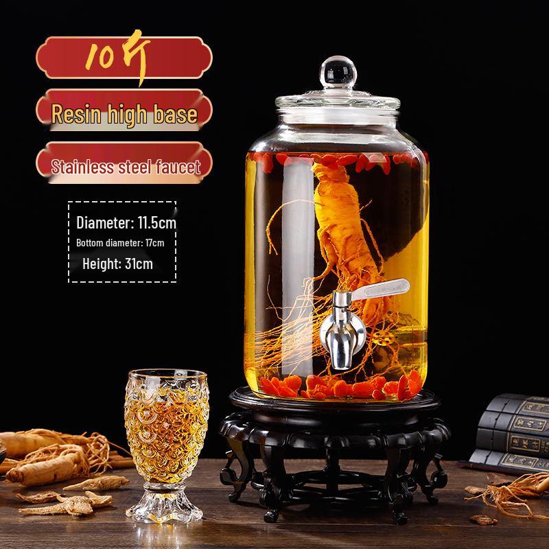 Glas-Infusionsbehälter mit Zapfhahn: 10-20 Jin Versiegelte Enzym- und Kimchi-Weinlagerung