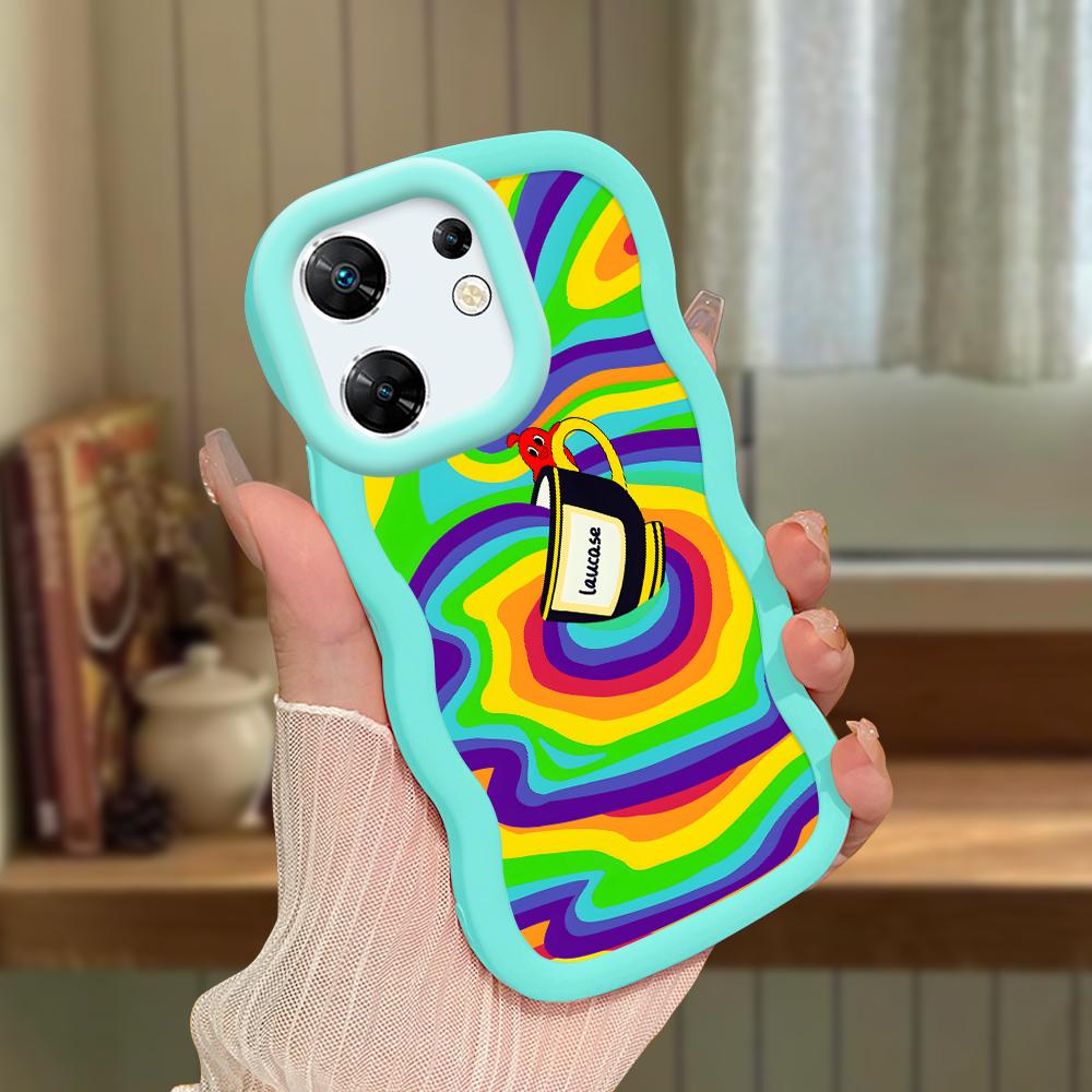 Silikonový kryt Big Wave Edge z měkkého silikonového materiálu Macaron, nárazuvzdorný ochranný gumový kryt pro OPPO Reno Realme Infinix Tecno