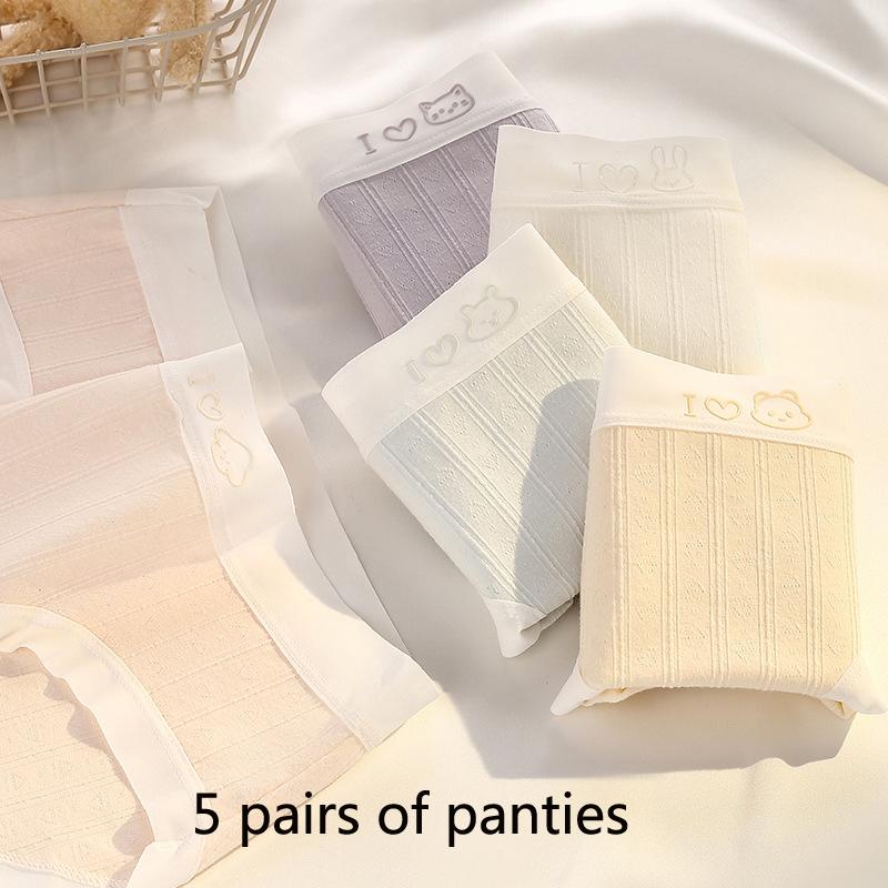 Majtki damskie Średni stan Otulające biodra Niebrudzące Chmury Miękka bawełna Odczuwalne jak z kreskówki Majtki z nadrukiem w kształcie kropli Majtki damskie antybakteryjne z kroczem
