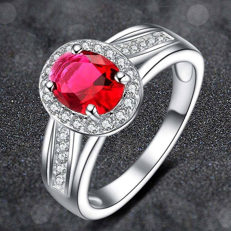Blue Zircon Open Index Finger Ring: Simple European & American Style for Women