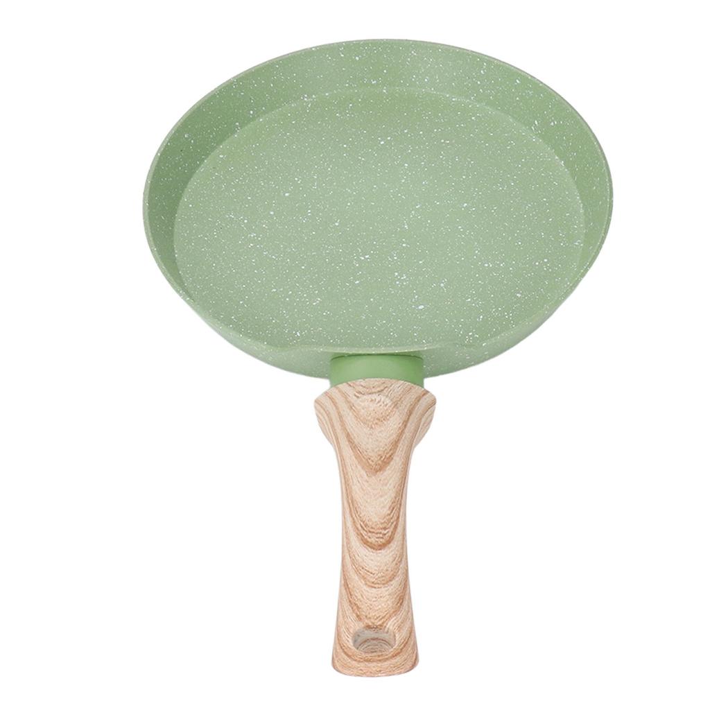 Frying Pan Wood Handle Aluminum Alloy Cooking Skillet Fast Heating Non Stick Omelet Pan for Home Kitchen