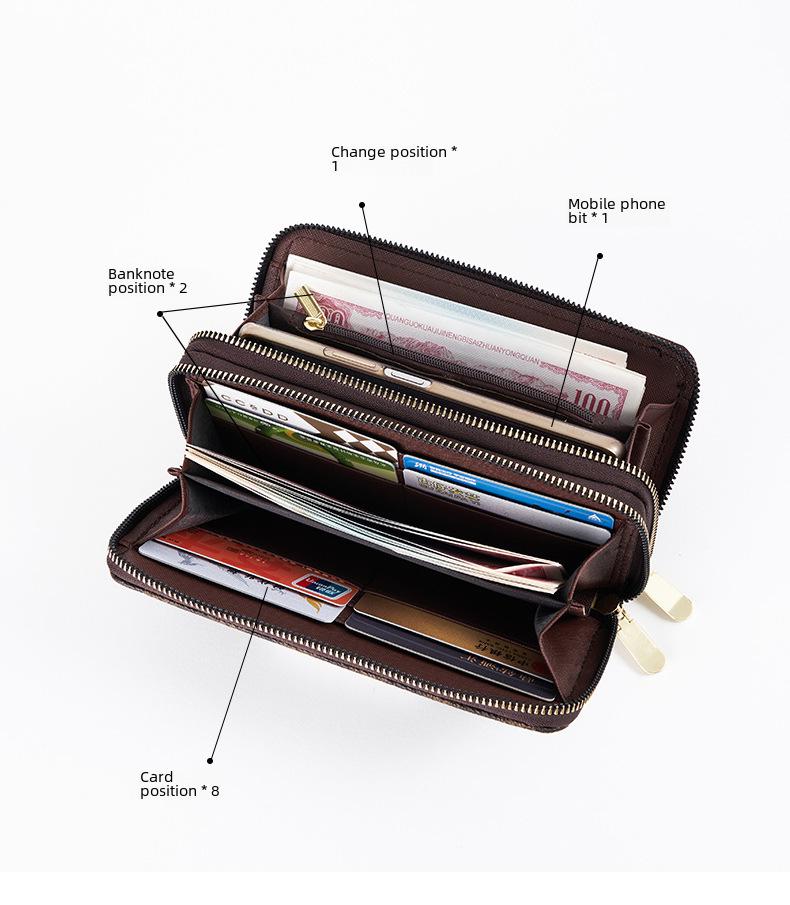 Women's 2023 Large Capacity Double Zipper Clutch Wallet with Letter Print