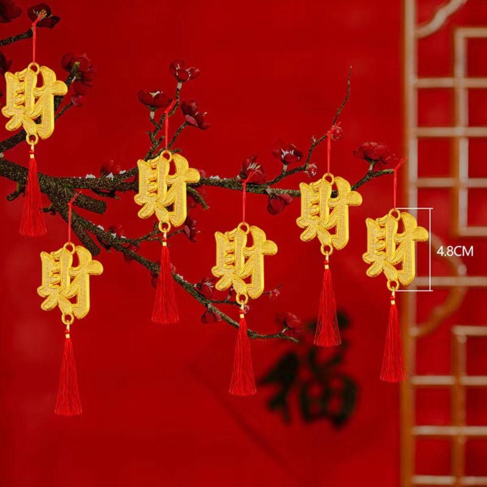 6pcs/10pcs Waterproof Potted Plant Year of the Dragon Spring Festival Hanging Pendant  Lucky Mascot