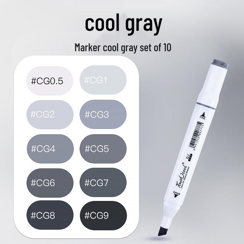 Touch Anime Skin Tone Oily Marker Pen, No. 0 Black Cool Gray, Individual Purchase, Perfect for Student Touch-Ups