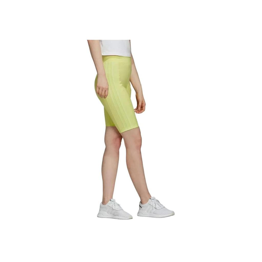 Adidas Originals Cycling Shorts Slim Fit Solid Color Mid Rise Straight Leg Sports Shorts Women Shorts Yellow FR0554