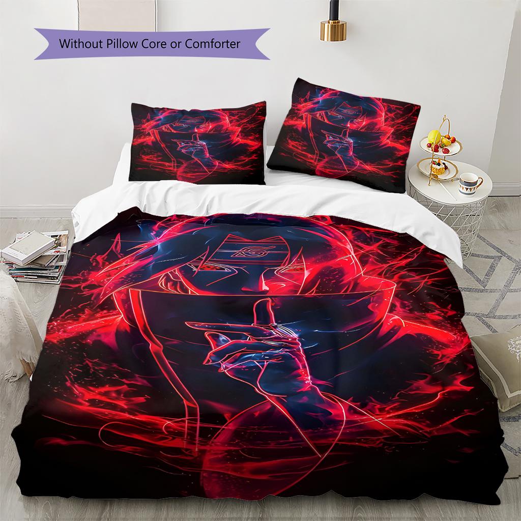 Juego de Ropa de Cama con Estampado de Dibujos Animados Colcha Funda de Colcha Funda de Almohada Decoración del Hogar Regalo de Cumpleaños (1 * funda nórdica + 2 * fundas de almohada, sin núcleo)
