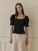 Peulomdeimomeonteu Satin Strap Button Blouse_Black