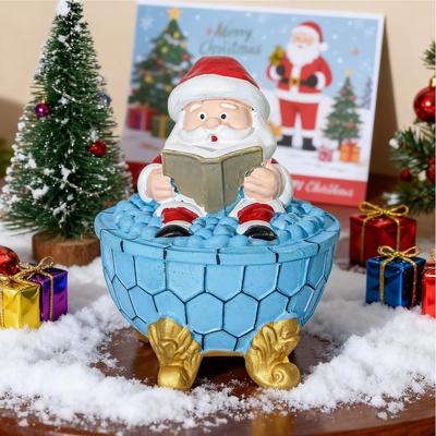 LED Ambient Night Light Christmas Santa Lamp USB Rechargeable Santa Bubble Bath Desk Lamp Home Bedside Table Shelf Decorations