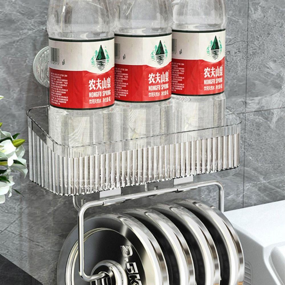 Organizer Shower Storage Rack Punch Free Bathroom Shower Basket Suction Cup Shelf  Kitchen
