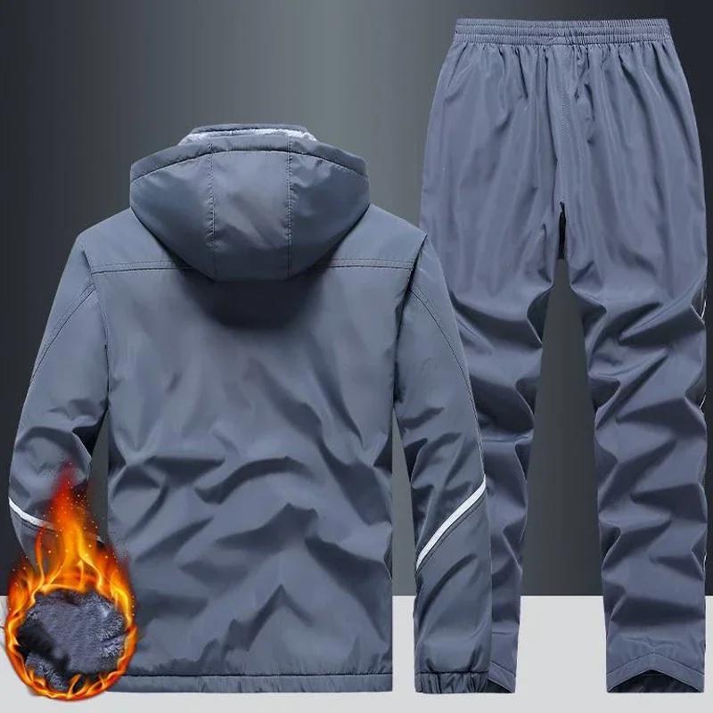 Survêtement Homme Doublé Polaire - Sweat à Capuche Et Jogging Chaud Hiver, Doublure Sherpa - Tenue Sport Confy