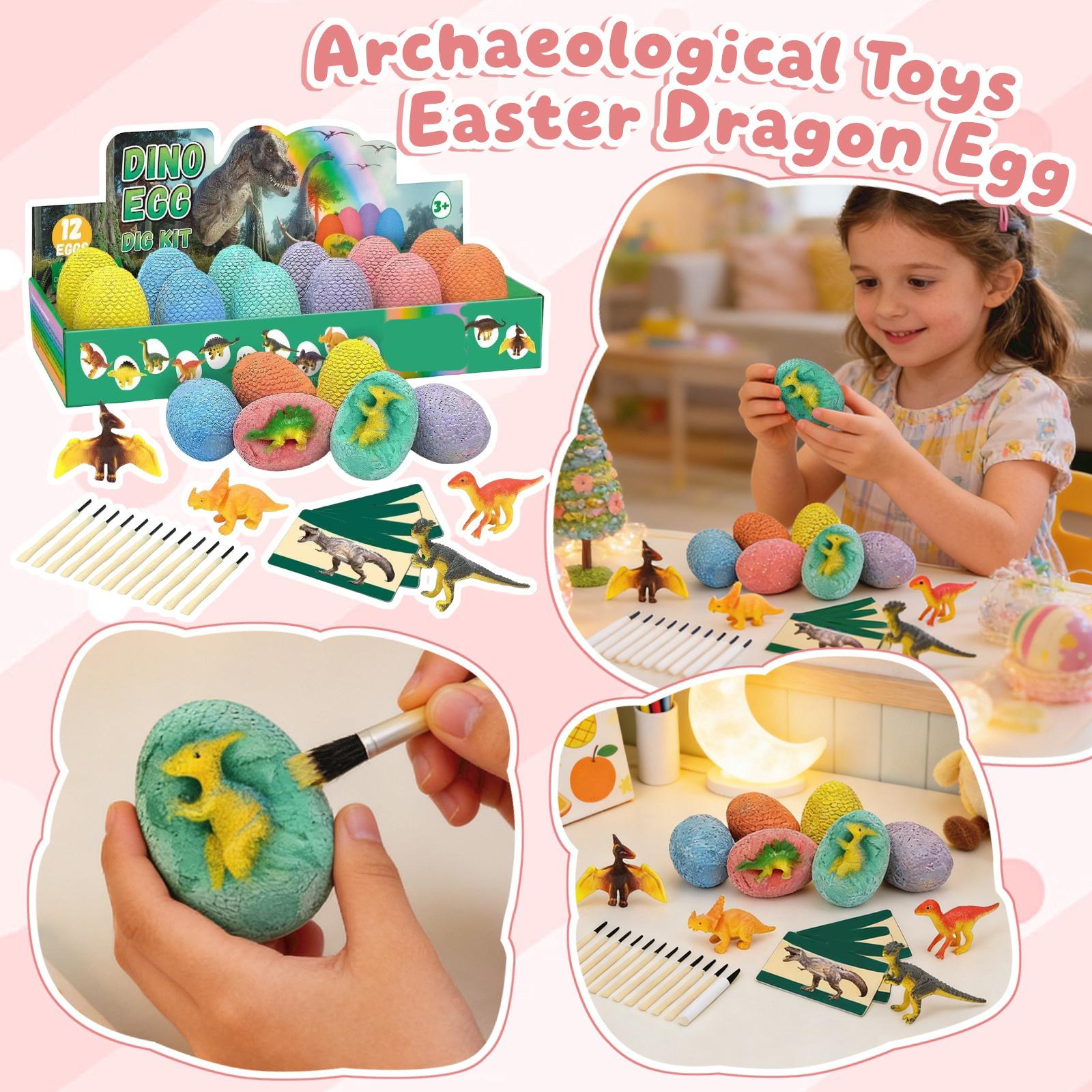 

Dinosaur Excavation Archaeological Model Toy Simulation Skeleton Treasure Gift One Size