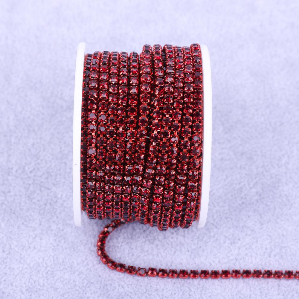 Electrophoresis Bottom Rhinestone Chain Colored Crystal Chain Diy Mobile Phone Case Claw Diamond Chain Jewelry Clothing Wedding Accessories