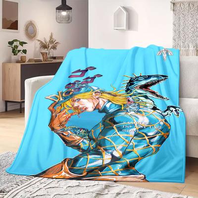 JOJO Anime Flanelldecke Warm, Gemütlich, Geeignet für Schlafzimmer, Sofas, Betten, Stühle, Picknicks, Reisen