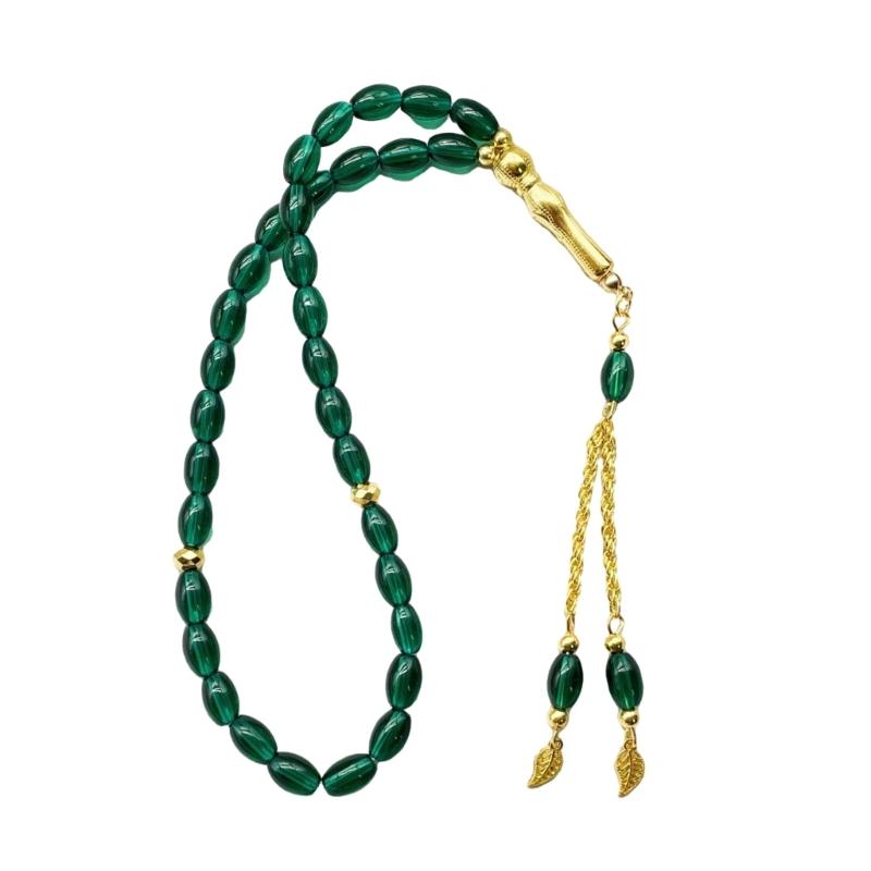 Glass Prayer Beads Tasbih 33 Muslims Prayer Beads Rosary Beads Bracelet with Tassels Muslims Islams Misbaha Bracelet